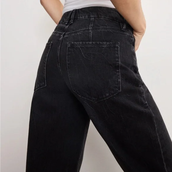 Good American Good 90’s Relaxed Mid-rise Black Jeans NWT